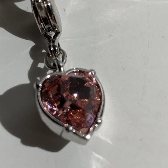 Swarovski Crystal Cancer Awareness Charm and Heart Charm - Picture 5 of 7
